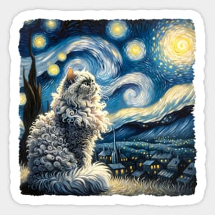 Selkirk Rex Starry Night Inspired - Artistic Cat Sticker
